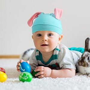 4 Pcs Easter Unisex Newborn Hat Colorful Baby Beanie Hat with Bunny Ears Soft Cute Baby Bunny Hat Newborn Beanie for Infants Baby Caps 0-6 Months