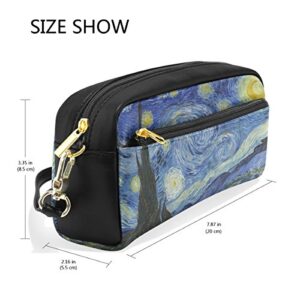 ABLINK Van Gogh Starry Night Art Pencil Pen Case Pouch Bag with Zipper for Travel, School, Small Cosmetic Bag