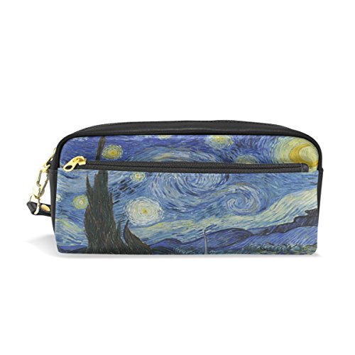 ABLINK Van Gogh Starry Night Art Pencil Pen Case Pouch Bag with Zipper for Travel, School, Small Cosmetic Bag