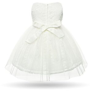 CIELARKO Baby Girl Dress Infant Flower Lace Wedding Party Dresses for 0-24 Months (18-24 Months, White)