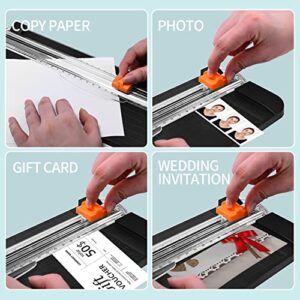 Portable Paper Cutter Guillotine Paper Trimmer Scrapbooking with Security Safeguard for Standard Cutting of A2 A3 A4 A5 Paper, Photos or Labels - Black