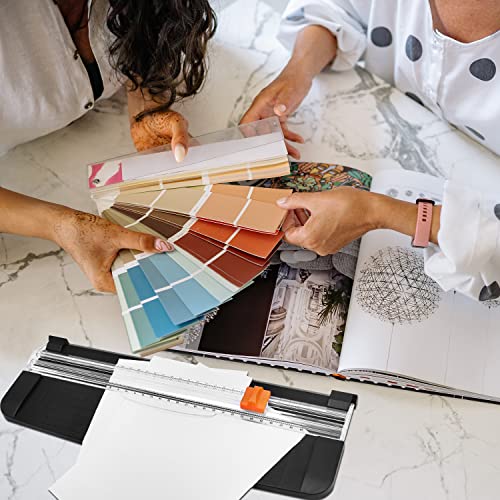 Portable Paper Cutter Guillotine Paper Trimmer Scrapbooking with Security Safeguard for Standard Cutting of A2 A3 A4 A5 Paper, Photos or Labels - Black