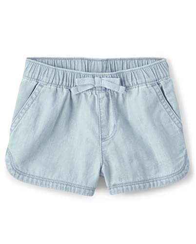 The Children's Place Baby Toddler Girls Denim Shorts, Tessa Wash, 2T,baby girls,and Toddler Girls Pull On Denim Shorts,Tessa Wash,2T