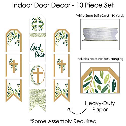 Big Dot of Happiness Elegant Cross - Hanging Vertical Paper Door Banners - Religious Party Wall Decoration Kit - Indoor Door Decor