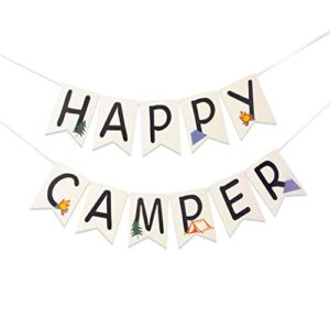 vavayao a happy camper card banners – little explorer banner, happy birthday camper, more fun birthday, keep hiking, our happy campers, happy campers birthday decorations, campfire, adventure waiting, woodland, a happy camper, camping custom made.