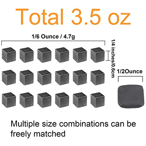 Ruisita 3.5 Ounces Tungsten Weight Cubes Tungsten Putty Weights Polished Axles Kit Car Incremental Weights Grooved Axles Compatible with Your Car