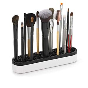 silicone makeup brush holder: beauty tool organizer, cosmetic storage, sewing and quilting notion stash and store (black)