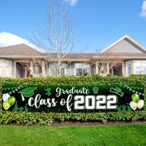 Class of 2022 Banner Decoration-Graduation Party Supplies,Large Congrats Grade Yard Sign Banner for 2022 Graduation Party Decoration (Green)