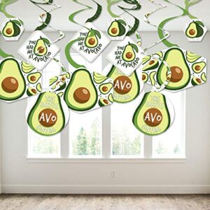 Big Dot of Happiness Hello Avocado - Fiesta Party Hanging Decor - Party Decoration Swirls - Set of 40