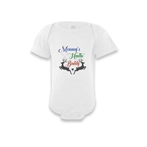 custom personalized baby bodysuit mommy’s hunting buddy hunter funny cotton boy & girl baby clothes a white design only 6 months