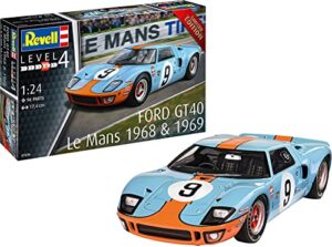 revell vell 07696 ford gt 40 le mans 1968 limited edition model kit 1:24 scale, unvarnished