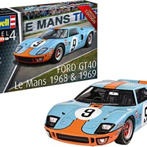 Revell Vell 07696 Ford GT 40 Le Mans 1968 Limited Edition Model Kit 1:24 Scale, Unvarnished