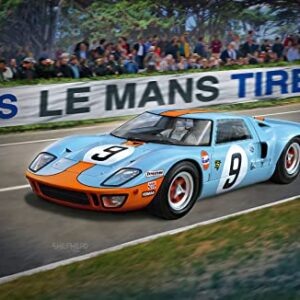 Revell Vell 07696 Ford GT 40 Le Mans 1968 Limited Edition Model Kit 1:24 Scale, Unvarnished