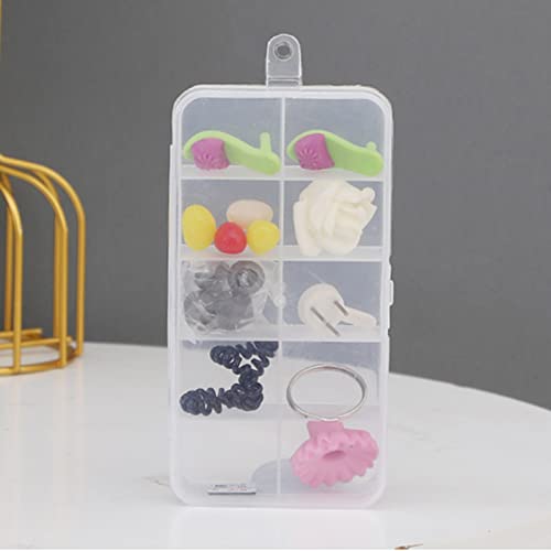 Ymemok 10 Grid Transparent Jewelry Box Organizer Storage Container,Ornament Fish Hook Screw Parts Storage Box