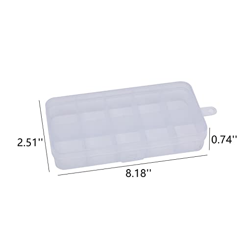 Ymemok 10 Grid Transparent Jewelry Box Organizer Storage Container,Ornament Fish Hook Screw Parts Storage Box