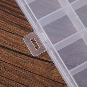 Ymemok 10 Grid Transparent Jewelry Box Organizer Storage Container,Ornament Fish Hook Screw Parts Storage Box