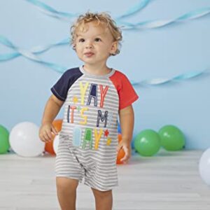 Mud Pie baby boys Mud Pie First Birthday It's My Day Shortall, 12-18 Months Shorts Set, Multi, Months US