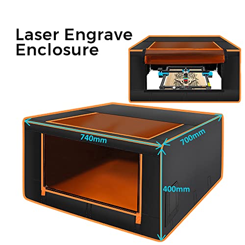 Twotrees Laser Engraver Enclosure 740x700x400mm Fireproof Protective Cover with Ventilation System for Indoor Laser Engraver D1 Pro A5 S10 A20 Pro LE400PRO MASTER 2 3 TTS-25 TTS-55 Upgrade Accessories