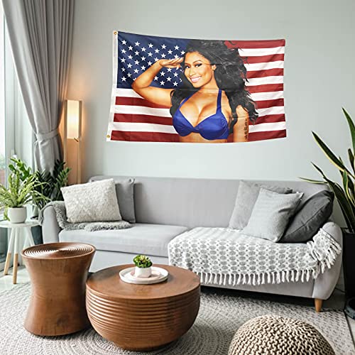 TOPFLAGS Nic-ki Min-aj Flag American Flags 5x8FT Barb Flag USA Niki Minage Tapestry Banner for Room, Bedroom, Car, Outside Fade-resistant…