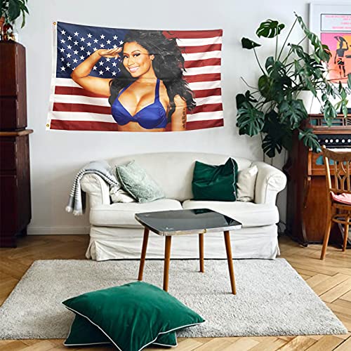 TOPFLAGS Nic-ki Min-aj Flag American Flags 5x8FT Barb Flag USA Niki Minage Tapestry Banner for Room, Bedroom, Car, Outside Fade-resistant…