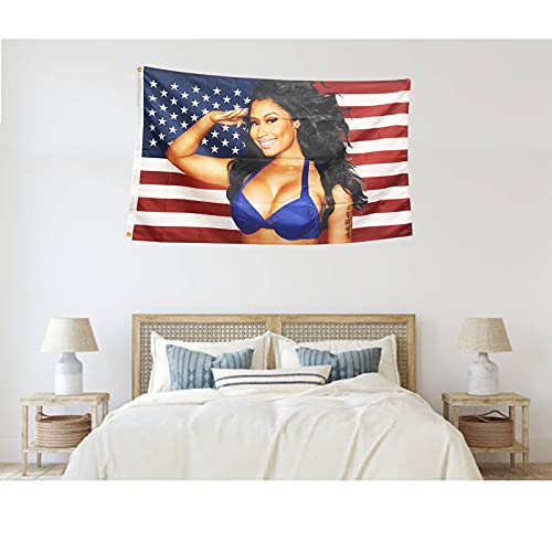 TOPFLAGS Nic-ki Min-aj Flag American Flags 5x8FT Barb Flag USA Niki Minage Tapestry Banner for Room, Bedroom, Car, Outside Fade-resistant…