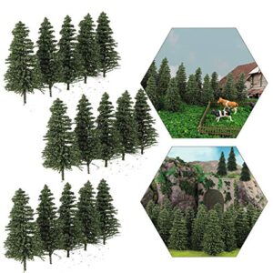 s0805 50pcs dark green pine model cedar trees 2.05inch (52mm) for model railroad scenery landscape layout ho n scale new (2inch)