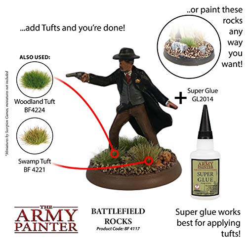 The Army Painter Battlefield Rocks Basing, 150 ml-for Miniature Bases & Terrains -Scenics Static Grass, Model Terrain Grass, Terrain Model Kit, Basing Set & The Army Painter Tufts for Bases of Minis