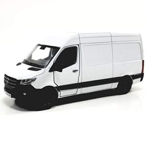 kinsmart 2019 mercedes-benz sprinter cargo van white 1:48 o scale die cast metal model toy car w/pullback action