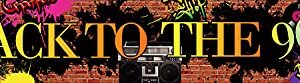 ZDX Back to the 90s Theme Banner Hip Hop Graffiti 90's Party Decor Fabric Wall Table Yard Indoor Outdoor Decorations Supplies With 13 Feet White Rope (9.8X1.6 FT) & Hanging