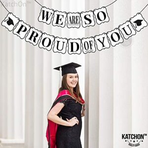 We Are So Proud Of You Banner - No DIY, Black and White Graduation Decorations 2023 | Graduation Banner for Class of 2023 Decorations | Congratulations Decorations | Graduation Party Decorations 2023