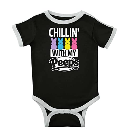 Brisco Brands Retro Chillin With My Peeps Candy Ringer Baby Romper Boys Girl