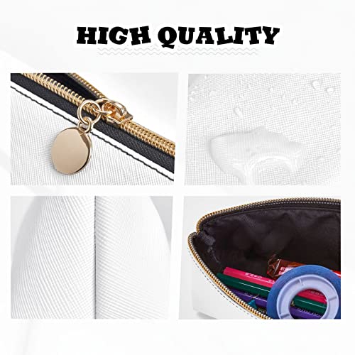 Triangle Leather Pencil Case With Zipper Moon And Star Pencil Bag Makeup Cosmetic Pouch For Girls Boys School Work Office