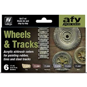 Vallejo Wheels and Tracks Model Air Set, 17 ml (Pack of 6)