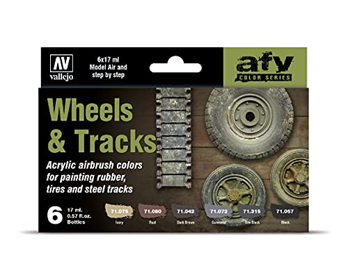 Vallejo Wheels and Tracks Model Air Set, 17 ml (Pack of 6)