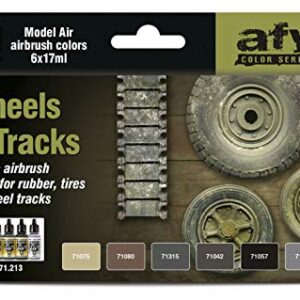 Vallejo Wheels and Tracks Model Air Set, 17 ml (Pack of 6)