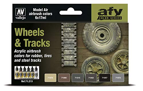 Vallejo Wheels and Tracks Model Air Set, 17 ml (Pack of 6)