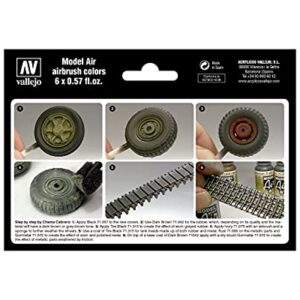 Vallejo Wheels and Tracks Model Air Set, 17 ml (Pack of 6)