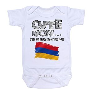 cute now baby armenia bodysuit til my armenian comes out country pride baby/infant jumpsuit in white pick size nb-18m (6m)
