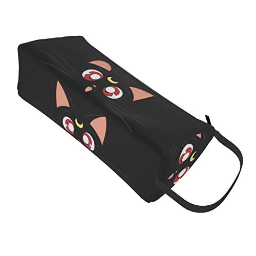 Cat Cute Pencil Case for Teen Girl, Kawaii Anime Pencil Case Black, Large Capacity Aesthetic Pencil Pouch Pen Bag with Zipper for School