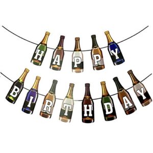 cheeseandu beer banner garland beer bottle happy bday party decorations octoberfest party bachelorette party decorations wedding anniversary celebration birthday party decoration supplies