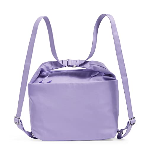 Vera Bradley womens Cotton Convertible Backpack Shoulder Handbag, Lavender Petal - Recycled Cotton, One Size US