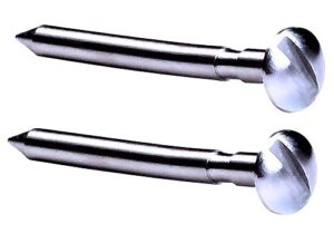 pinewood pro derby car machined 2.5 degree bent axles with easy turn screw driver slot – polished grooved and nickel plated axles for rail riding or canting rear axles – (2 axles)