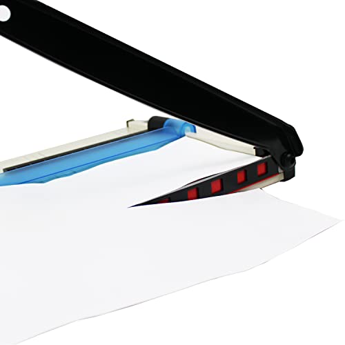 TEXALAN Paper Cutter Letter Size Paper Trimmer 12” Cut Length 12 Sheet Capacity Guillotine Paper Photo Cutter with Magnet Clamp, Paper Guide, Size Guideline