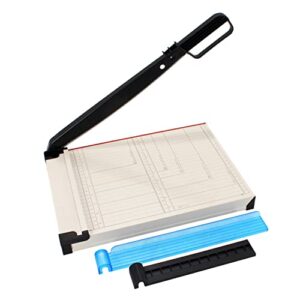 TEXALAN Paper Cutter Letter Size Paper Trimmer 12” Cut Length 12 Sheet Capacity Guillotine Paper Photo Cutter with Magnet Clamp, Paper Guide, Size Guideline
