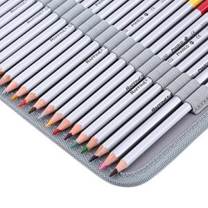 150 Slots Colored Pencil Case,Deluxe PU Leather Fabric Large Capacity Gel Pens Watercolor Pencils Holder Organizers Bag with Zipper,Handle (black)