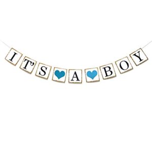 honbay it is a boy vintage paper banner for baby shower decoration, photo props and baby birthday party use