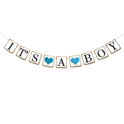 Honbay IT is A BOY Vintage Paper Banner for Baby Shower Decoration, Photo Props and Baby Birthday Party Use