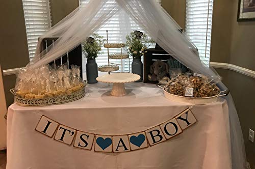 Honbay IT is A BOY Vintage Paper Banner for Baby Shower Decoration, Photo Props and Baby Birthday Party Use