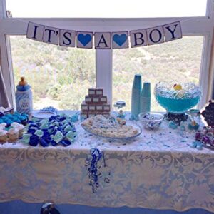 Honbay IT is A BOY Vintage Paper Banner for Baby Shower Decoration, Photo Props and Baby Birthday Party Use