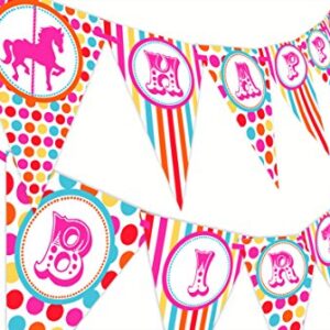 Carousel Carnival Birthday Banner - Multi Color